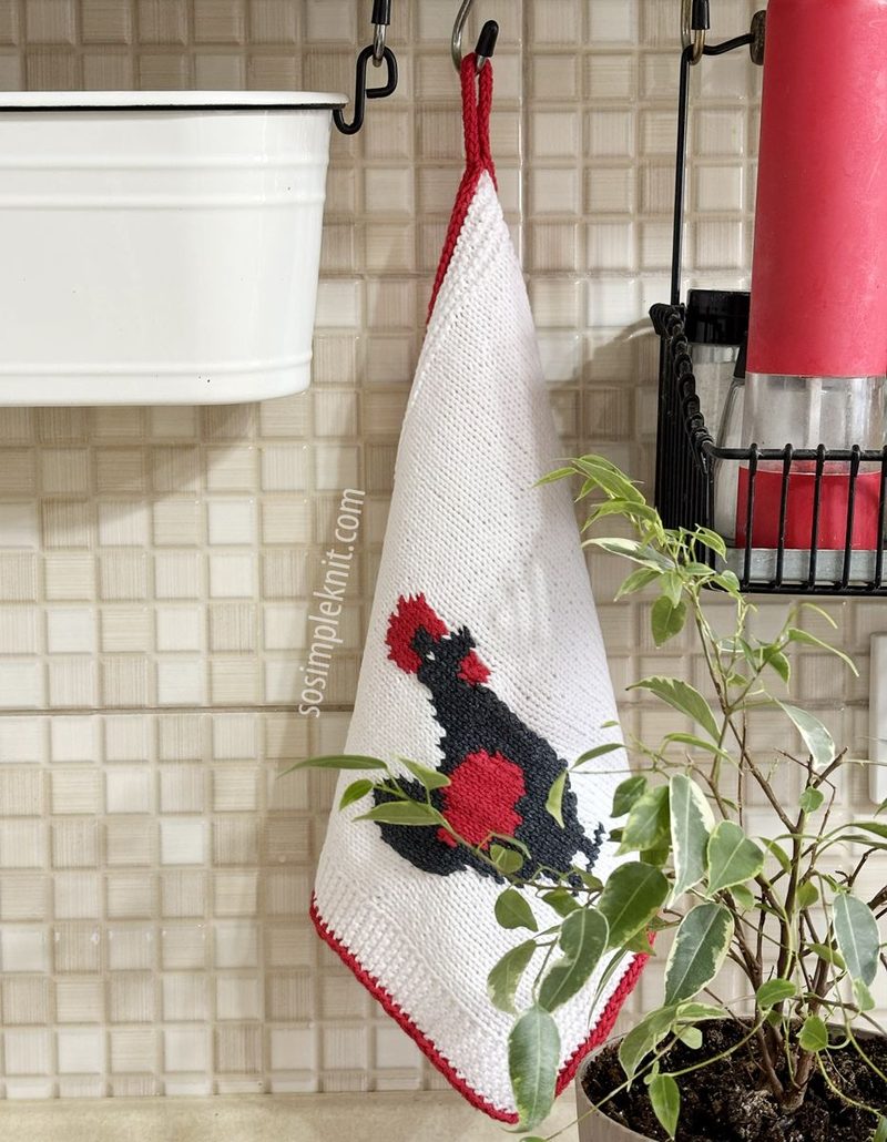 easter chicken knitted towel