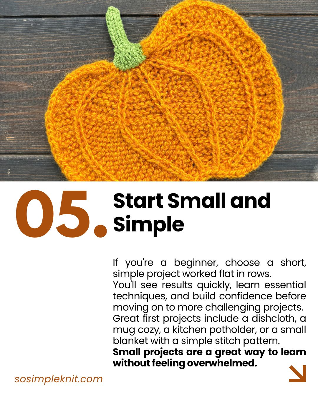 Knitting tips: Start Small and Simple