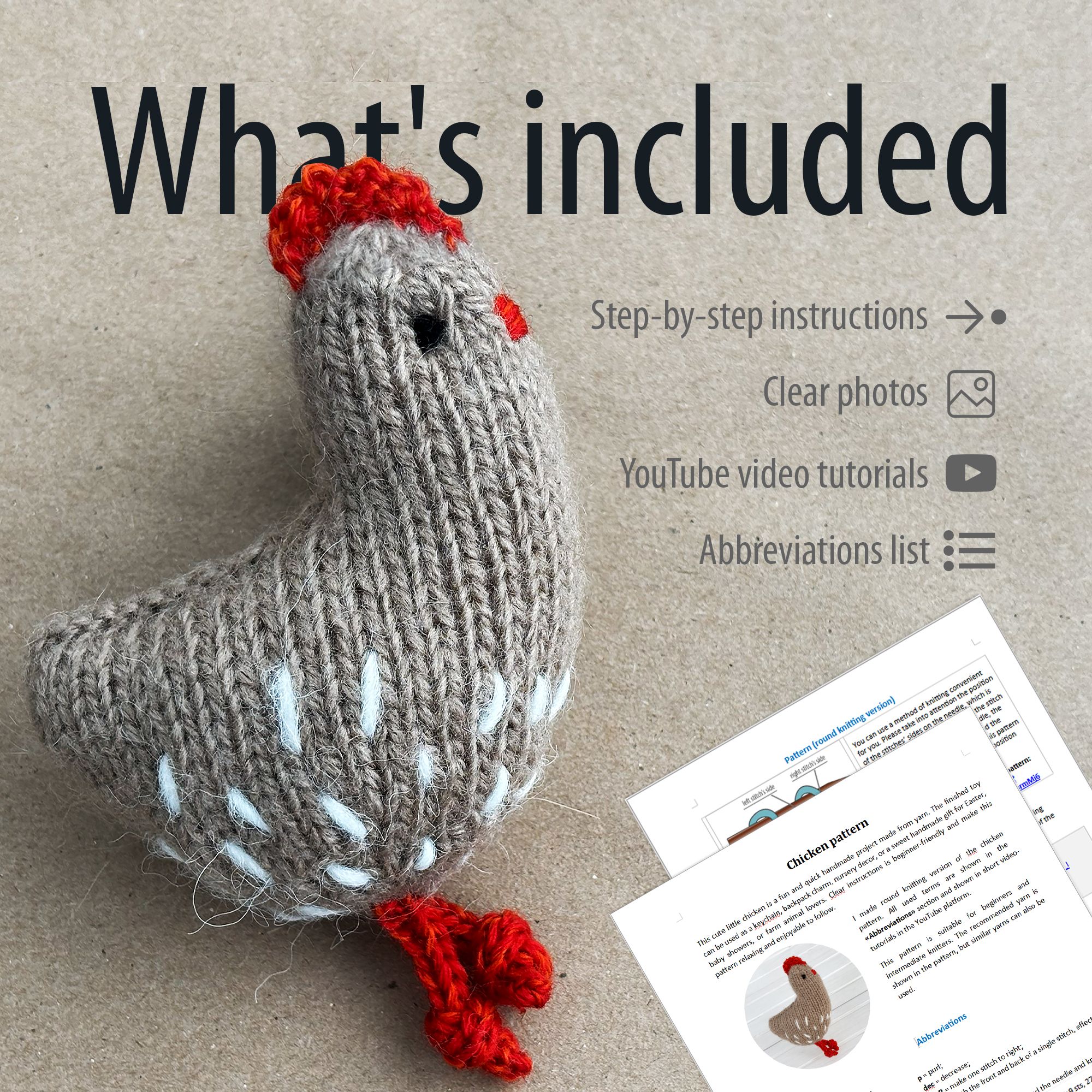 Chicken Knitting Pattern
