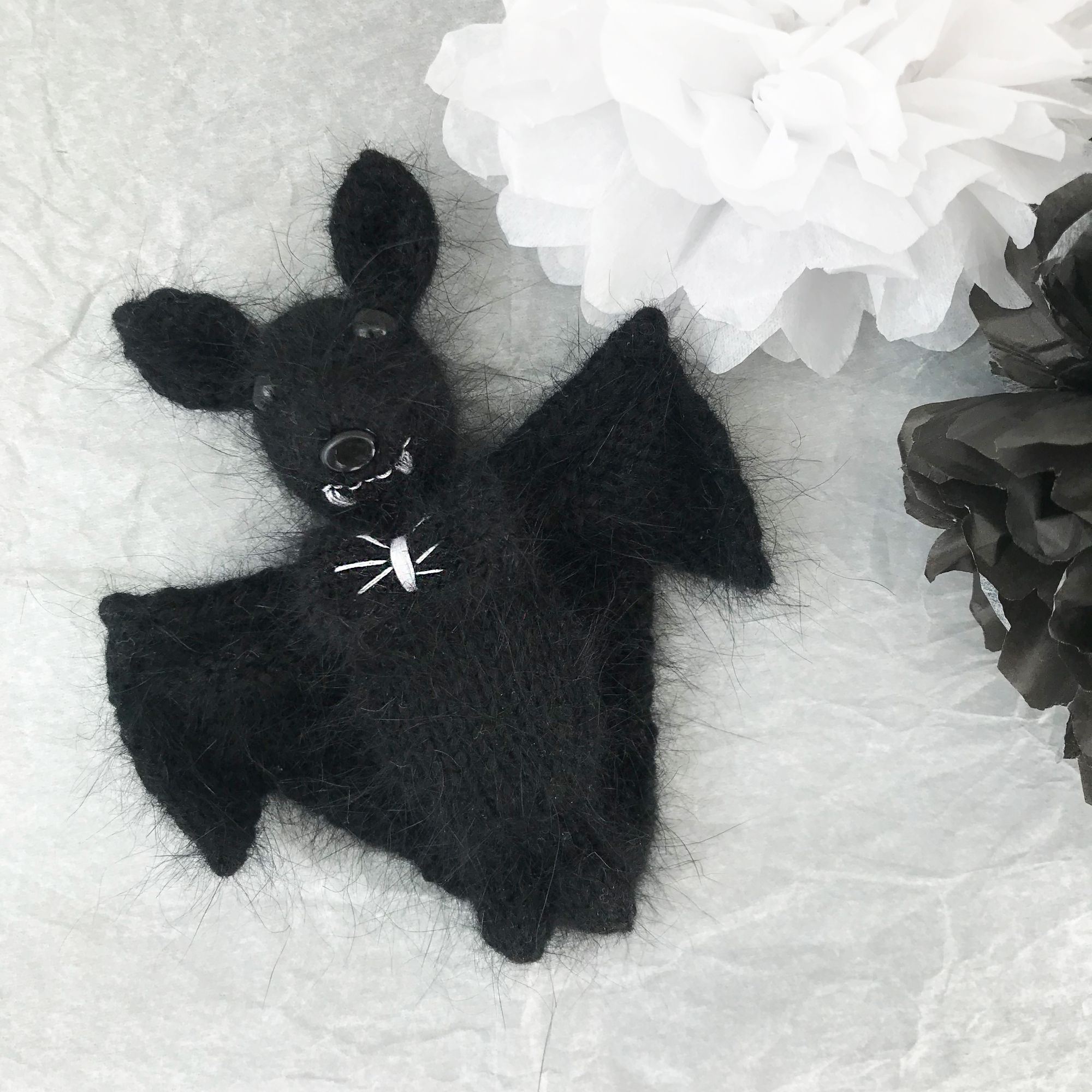 Halloween Bat Toy Knitting Pattern