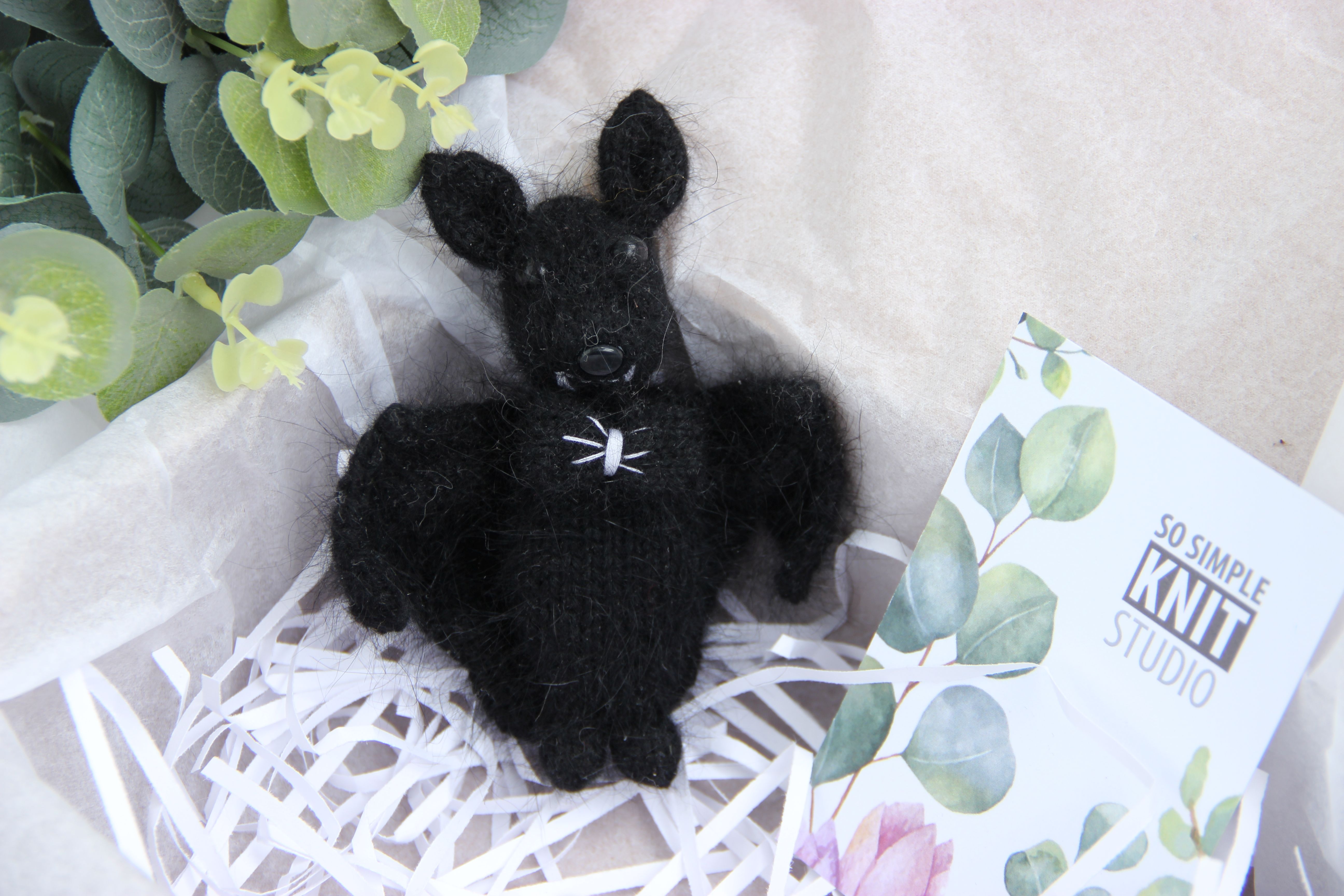 Halloween Bat Toy Knitting Pattern