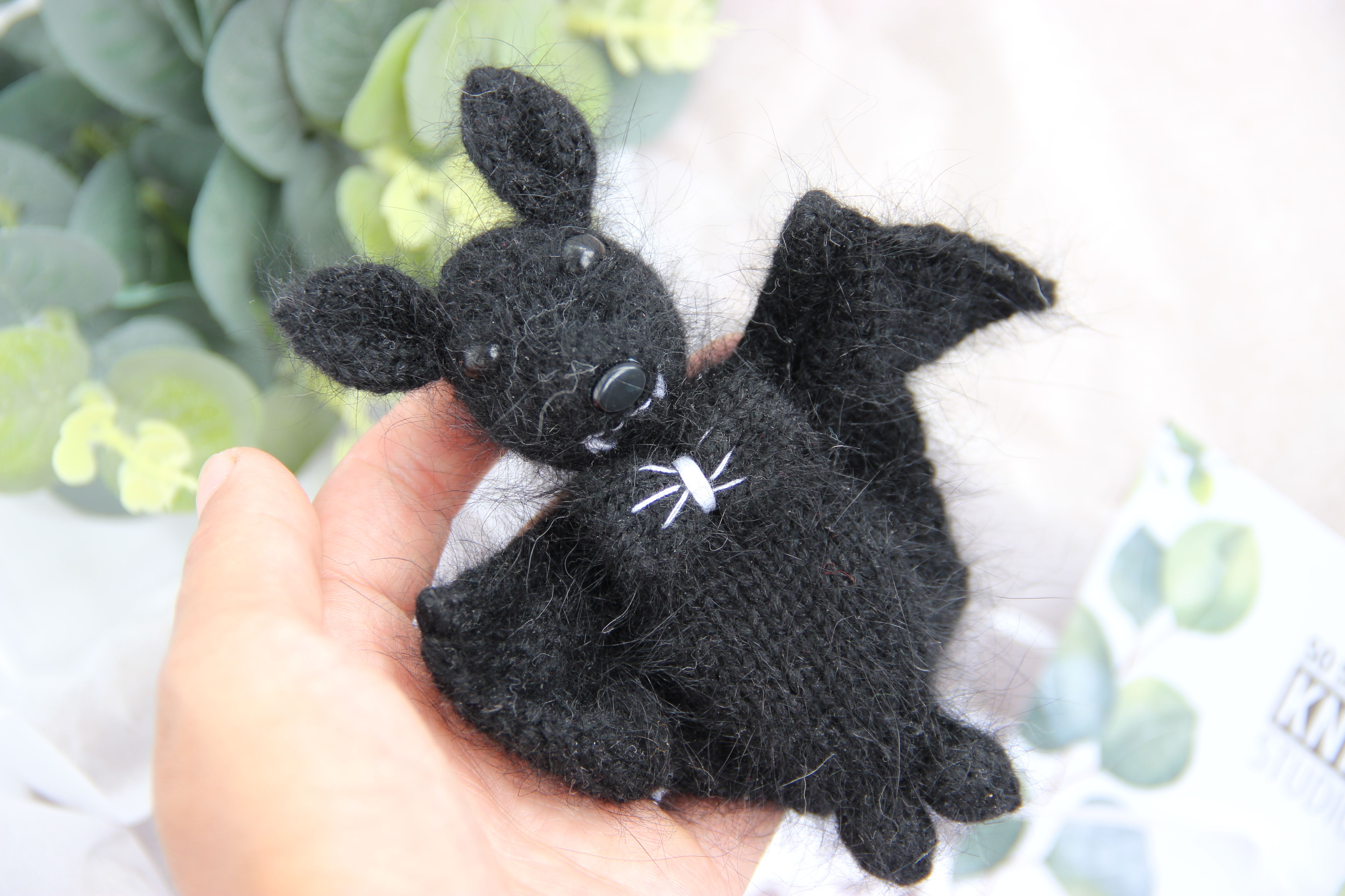Halloween Bat Toy Knitting Pattern