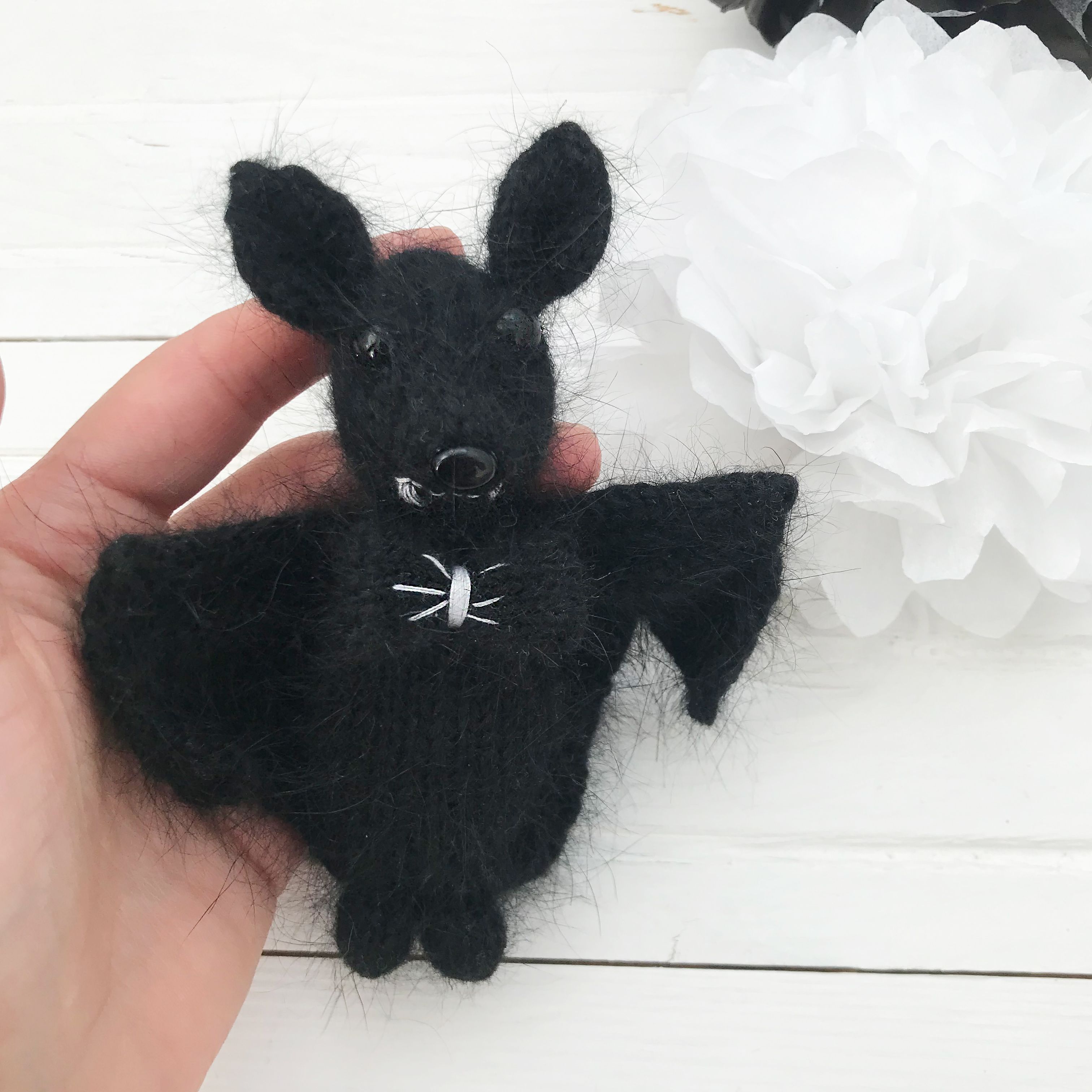 Halloween Bat Toy Knitting Pattern