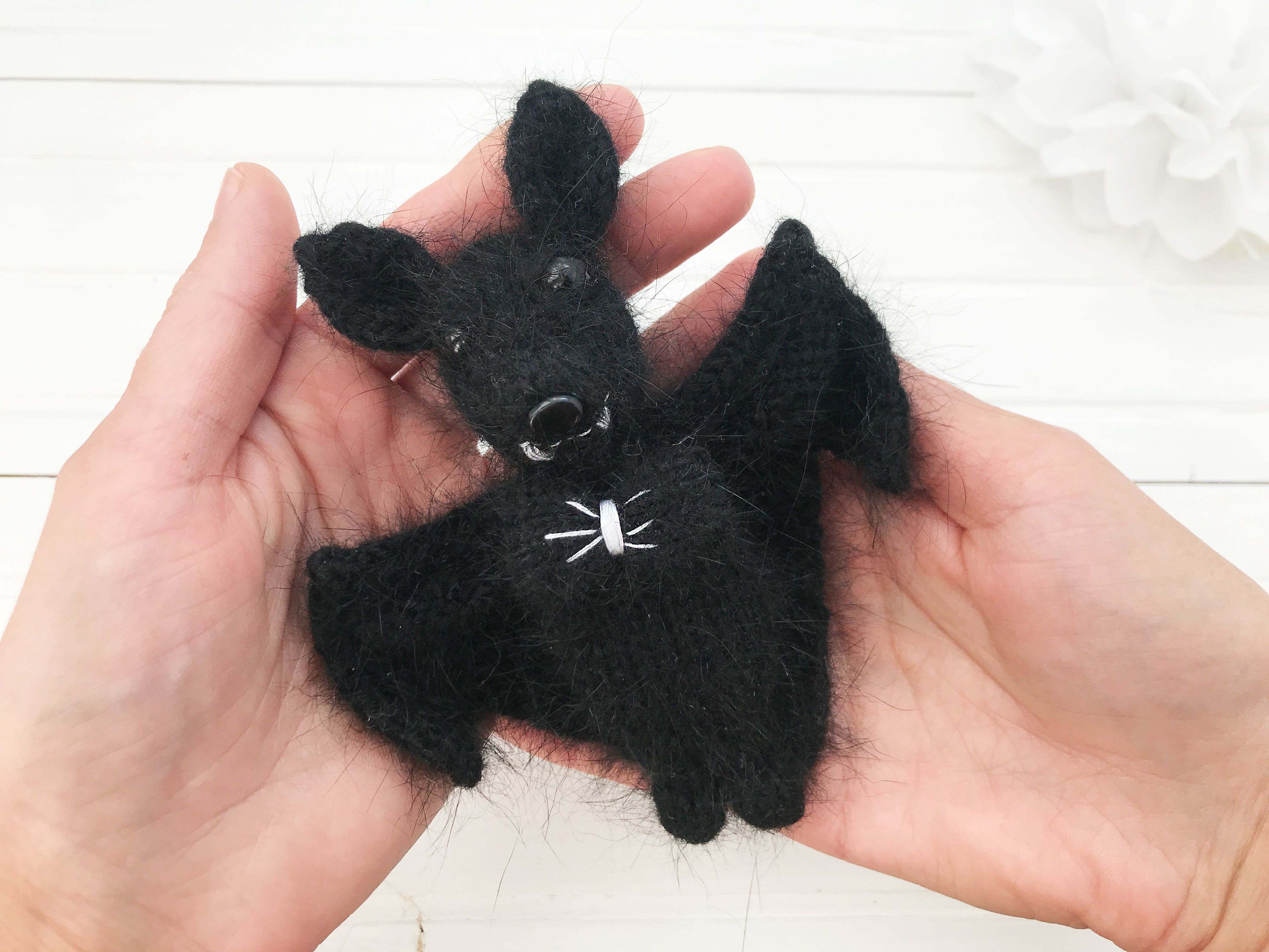 Halloween Bat Toy Knitting Pattern