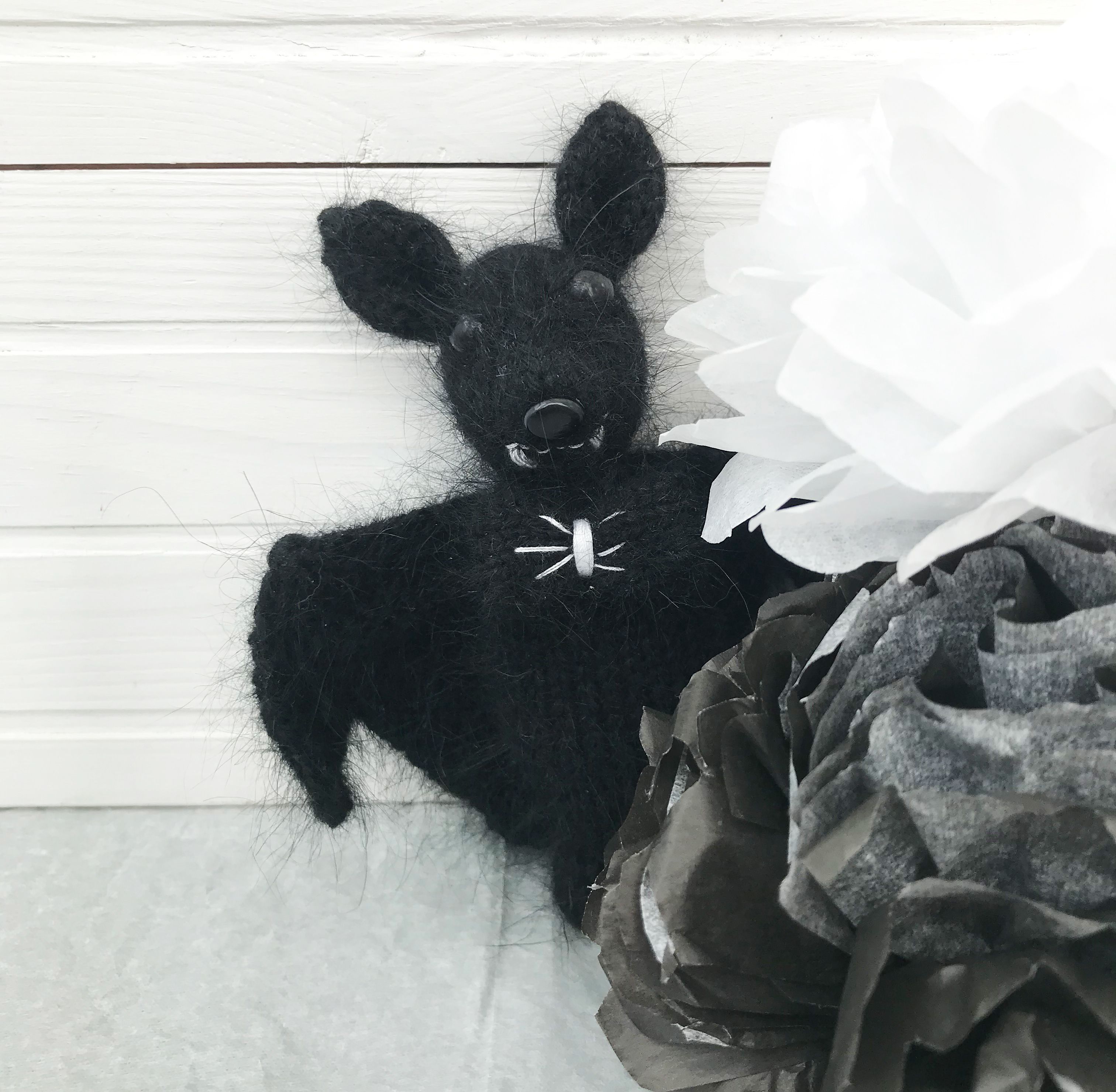 Halloween Bat Toy Knitting Pattern