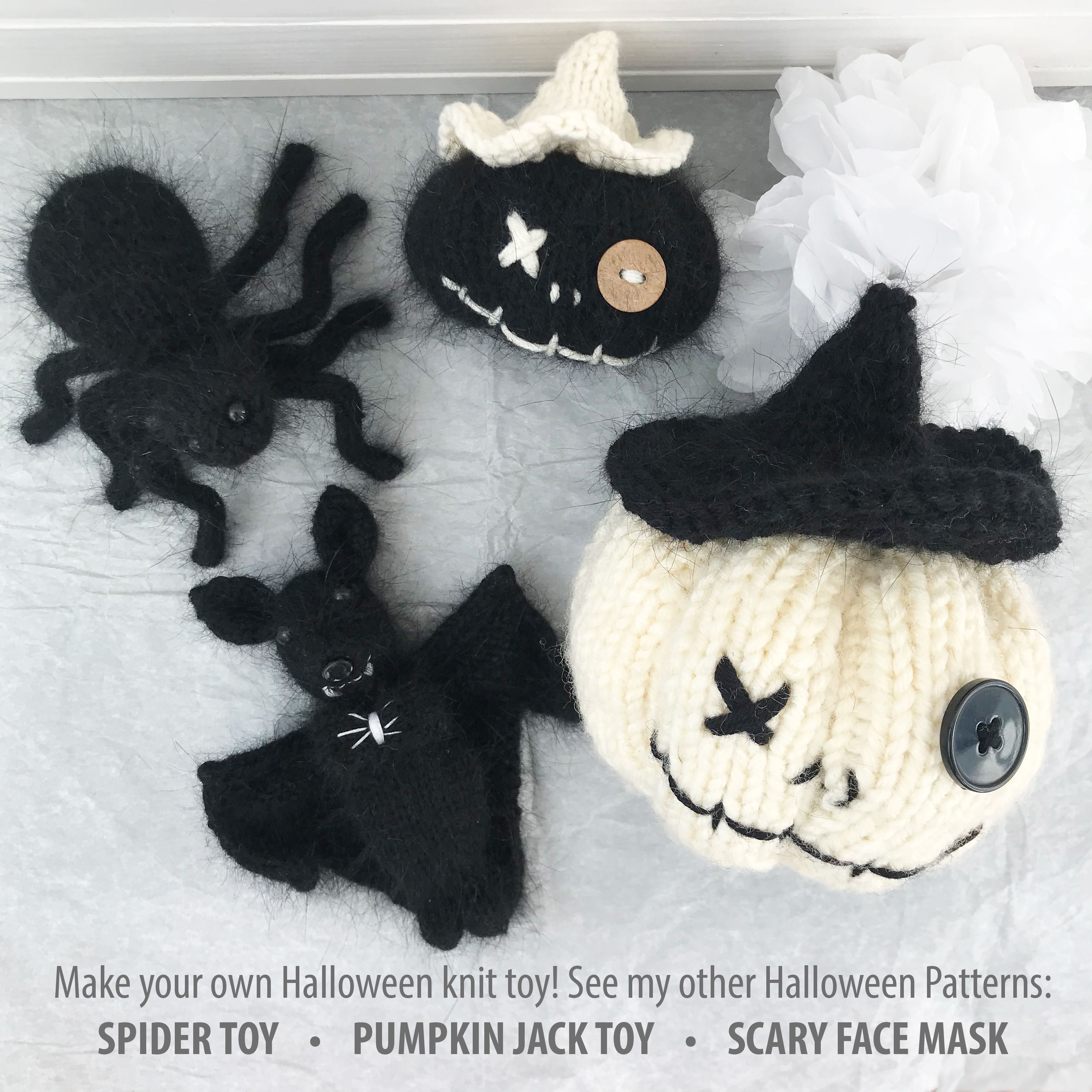 Halloween Bat Toy Knitting Pattern