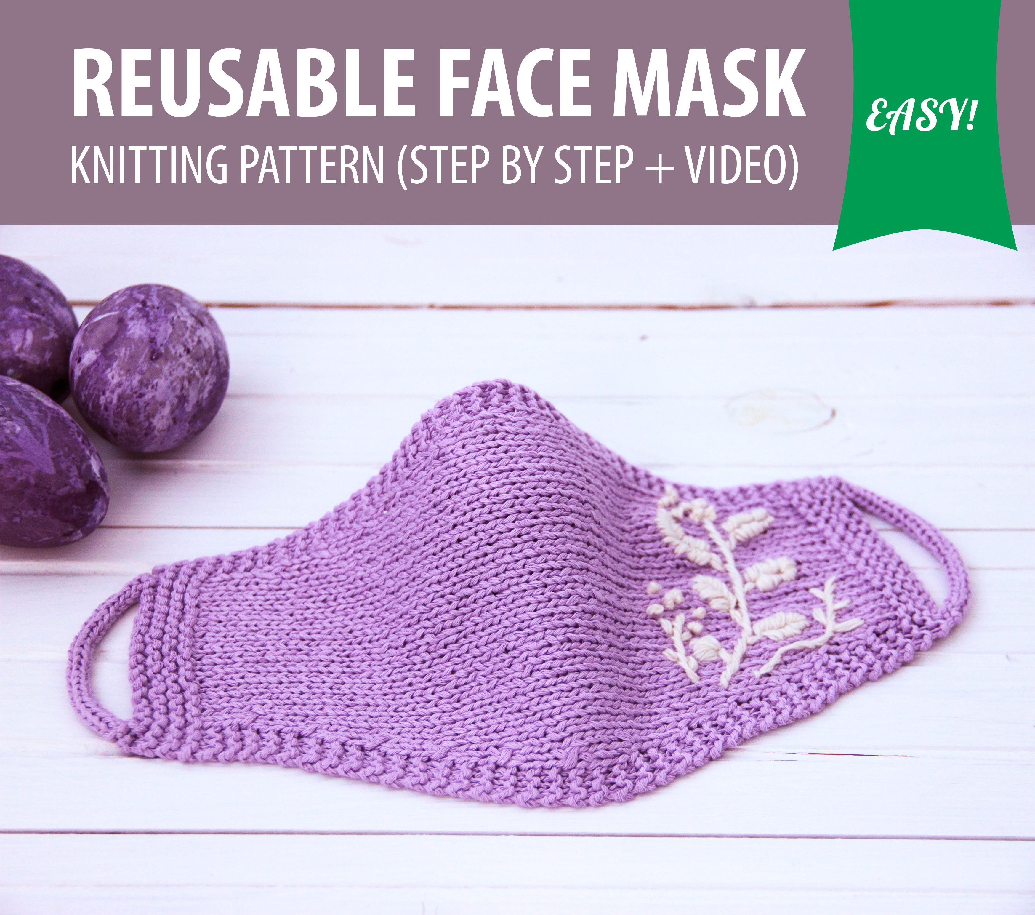 Knit Face Mask Pattern – Washable, Reusable, Kids & Adults