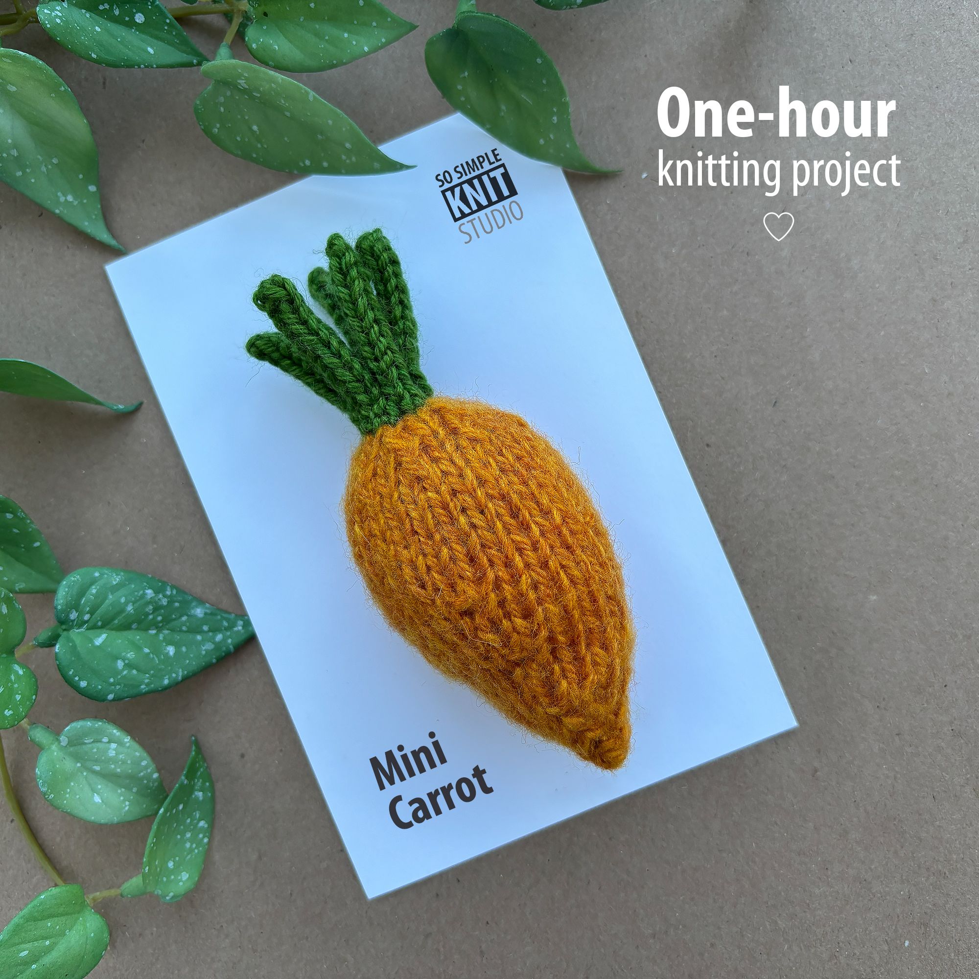 Mini Carrot Knitting Pattern