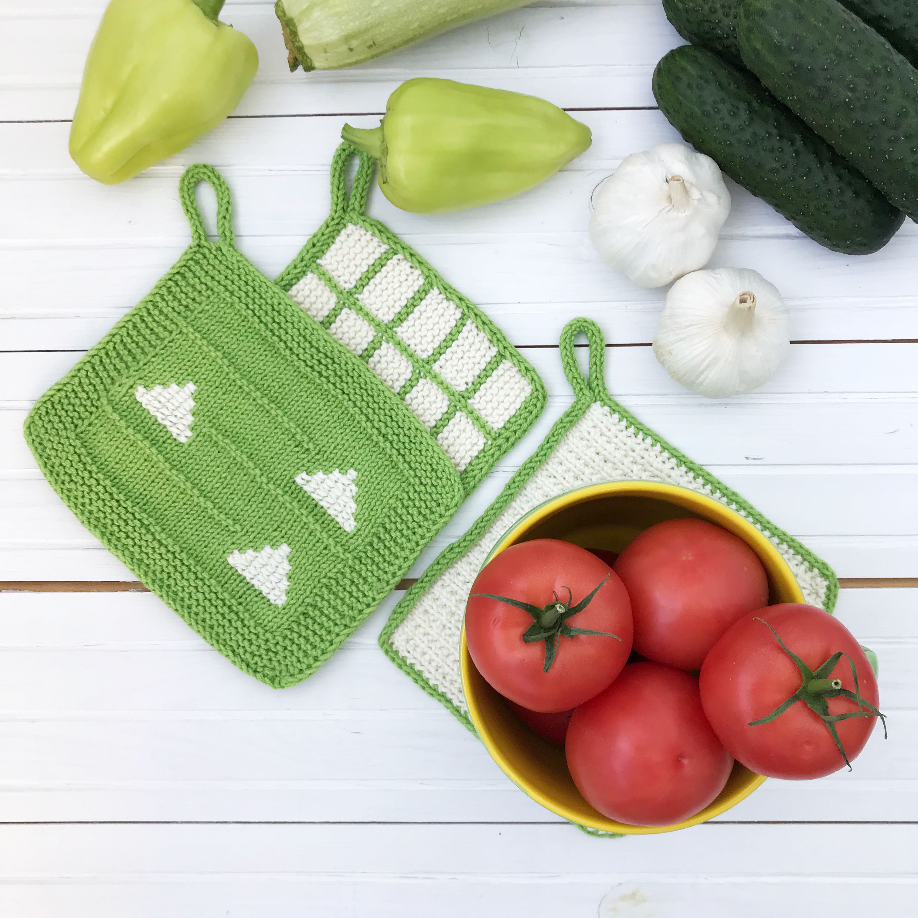 Set of 3 Knitted Dishcloths Knittting Pattern